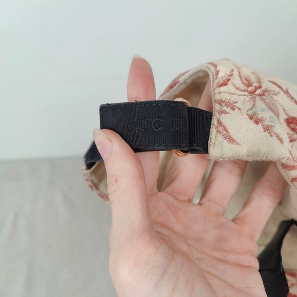 Gucci Herbarium Baseball Cap Size Medium 57 Cream Red Floral Adjustable - Picture 5 of 10